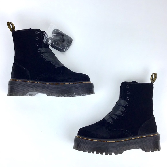 black velvet jadon platform boots